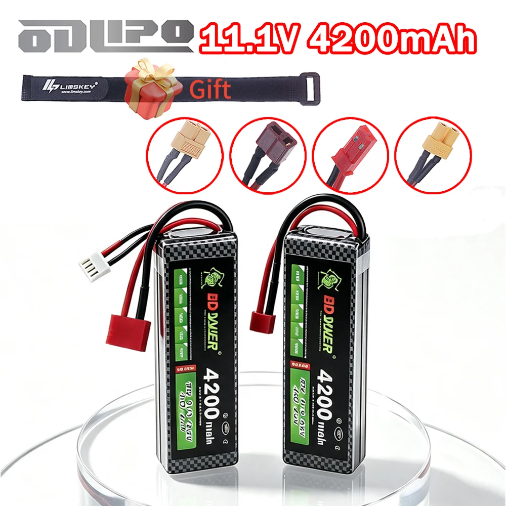 Upgrade 3S 4200mAh 11.1V 40C Li-po Battery with XT60 DEANS T XT30 JST Plug for RC Airplane Quadcopter Drone FPV Boat Helicopter
