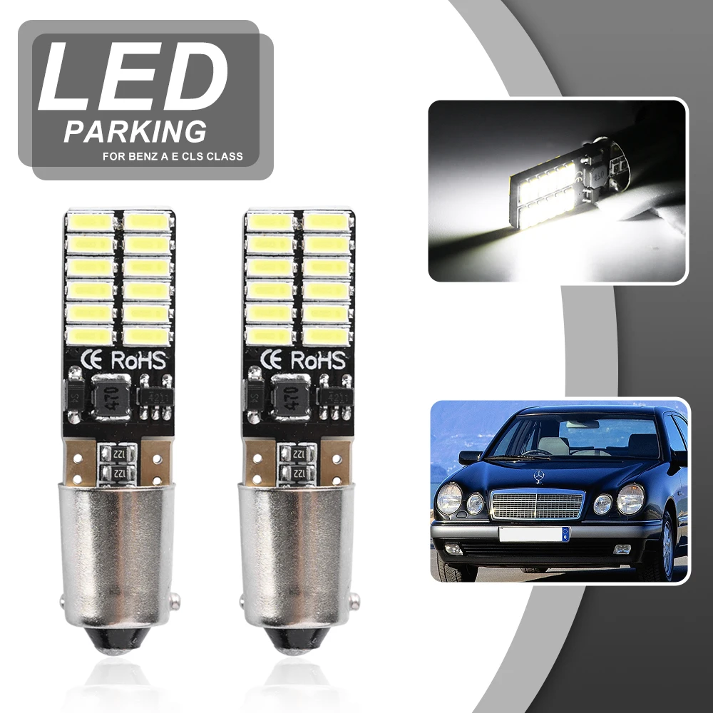 2x LED H6W BAX9S 64132 وقوف السيارات ضوء جانبي لبنز A E CL CLK-Class W210 W208 W215 W169 Canbus أضواء المدينة التخليص #1