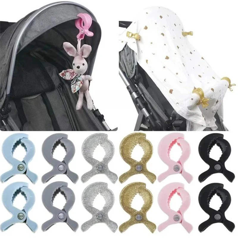 2-6PCS Baby Stroller Clamp Alligator Clip Pram Peg Portable Stroller Hook Baby Car Seat Clips Toddler Baby Stroller Accessories