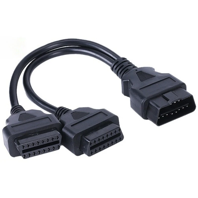 

Удлинительный кабель OBD2, 1 штекер на 2 гнезда, 16-контактный разветвитель двойного устройства, адаптер для автомобильных диагностических сканеров, инструменты для устройств OBD2