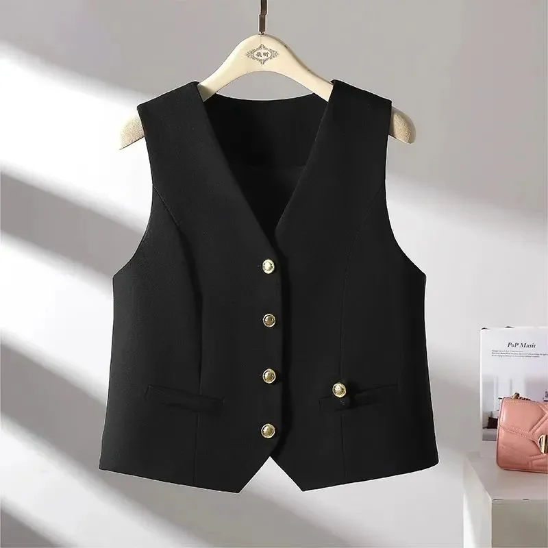 

New 2026 Fashion Suit Vest Women's Spring Summer Autumn Sleeveless Camisol Small Fragrant Style Lined Suit Jacket Female