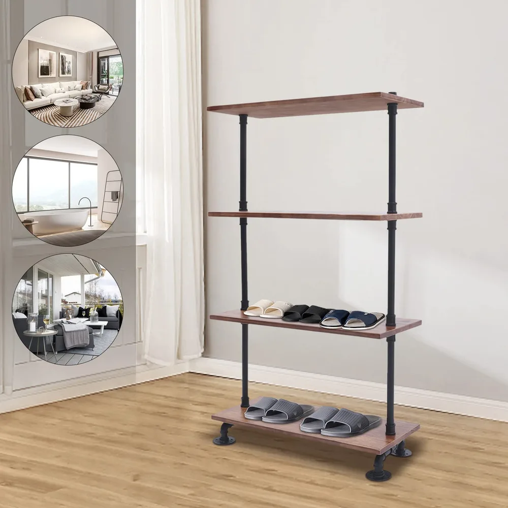 4 Tier Organizer 12-16 Pair Of Shoes Capacity Multifunctional Shoe Storage Rack 13.8In Layer Spacing