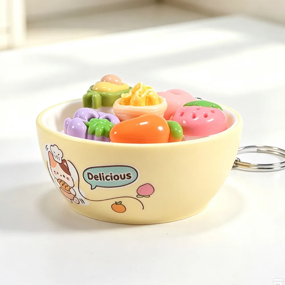 Simulation Food Food Clicker Fidget Keychain Push Button Cute Cat Series Clicking Pressure Relief Dessert Food Pizza Design