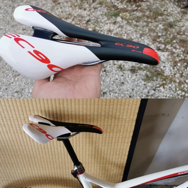 EC90 Bicycle Saddle Men Gel Comfort Bikes Cushion Ultra Light Steel Rail Hollow Design MTB Road Bikes Seat Racing Cycling Parts