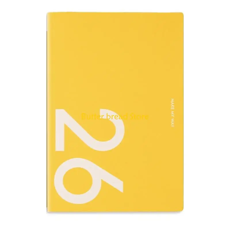 W89C 2026 PU Leather Academic Planner Two Page Per Week 2026 Weekly Planner Notebook with Ribbon Bookmarks for Scheduling