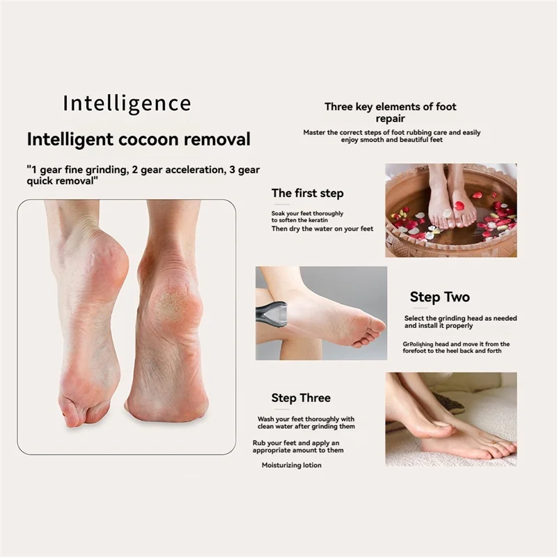 

Перезаряжаемая черная электрическая шлифовальная машинка для ног BAAD — беспроводная, автоматическое средство для удаления мозолей и педикюра