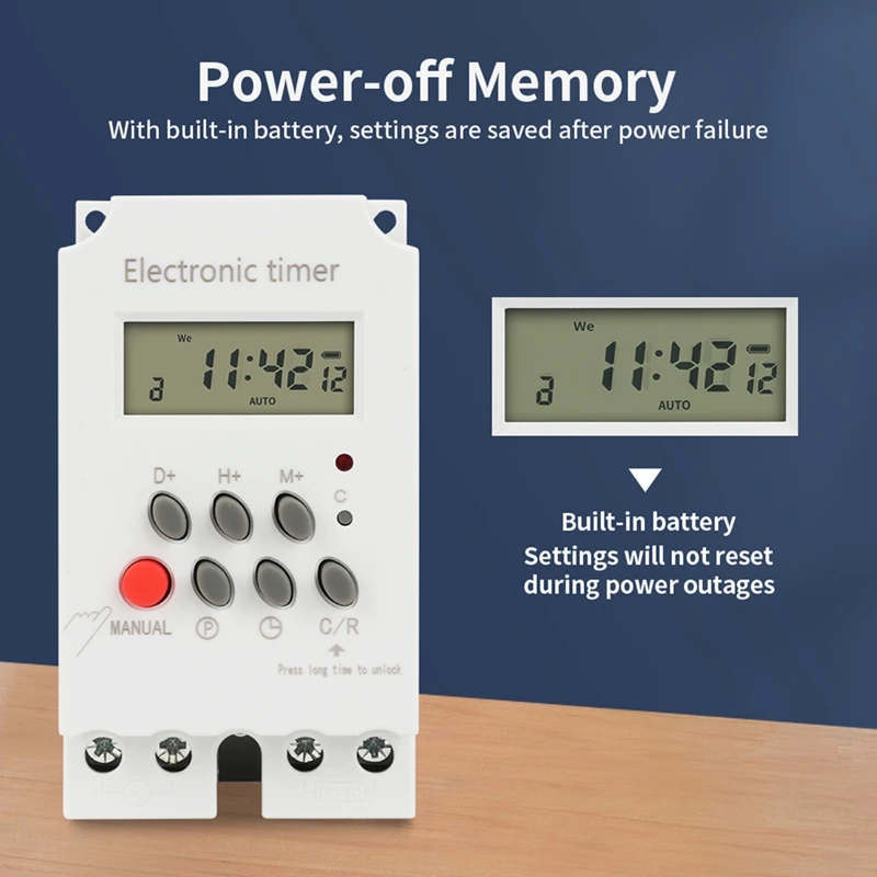 DT16 Timer Switch 30A Big Power Water Pump Timer, Microcomputer Time Control Switch for Home Automation Agriculture Irrigation