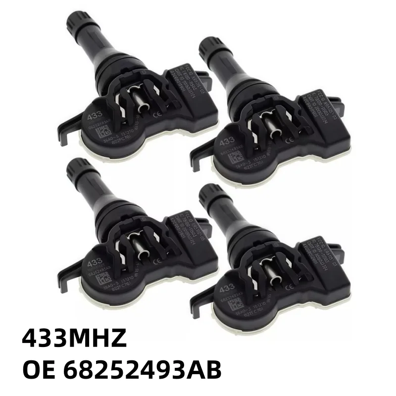 

4pcs Tire Pressure Monitoring Sensor TPMS 433MHZ 68252493AB For Jeep Grand Compass Renegade DODGE Dart Durango Grand