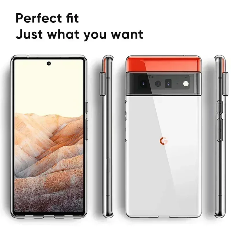 Для Google Pixel 8 7A 7 6 Pro 6A 5 5A 4 4A XL Чехол Простой тонкий мягкий прозрачный чехол из ТПУ для телефона Google Pixel 8A