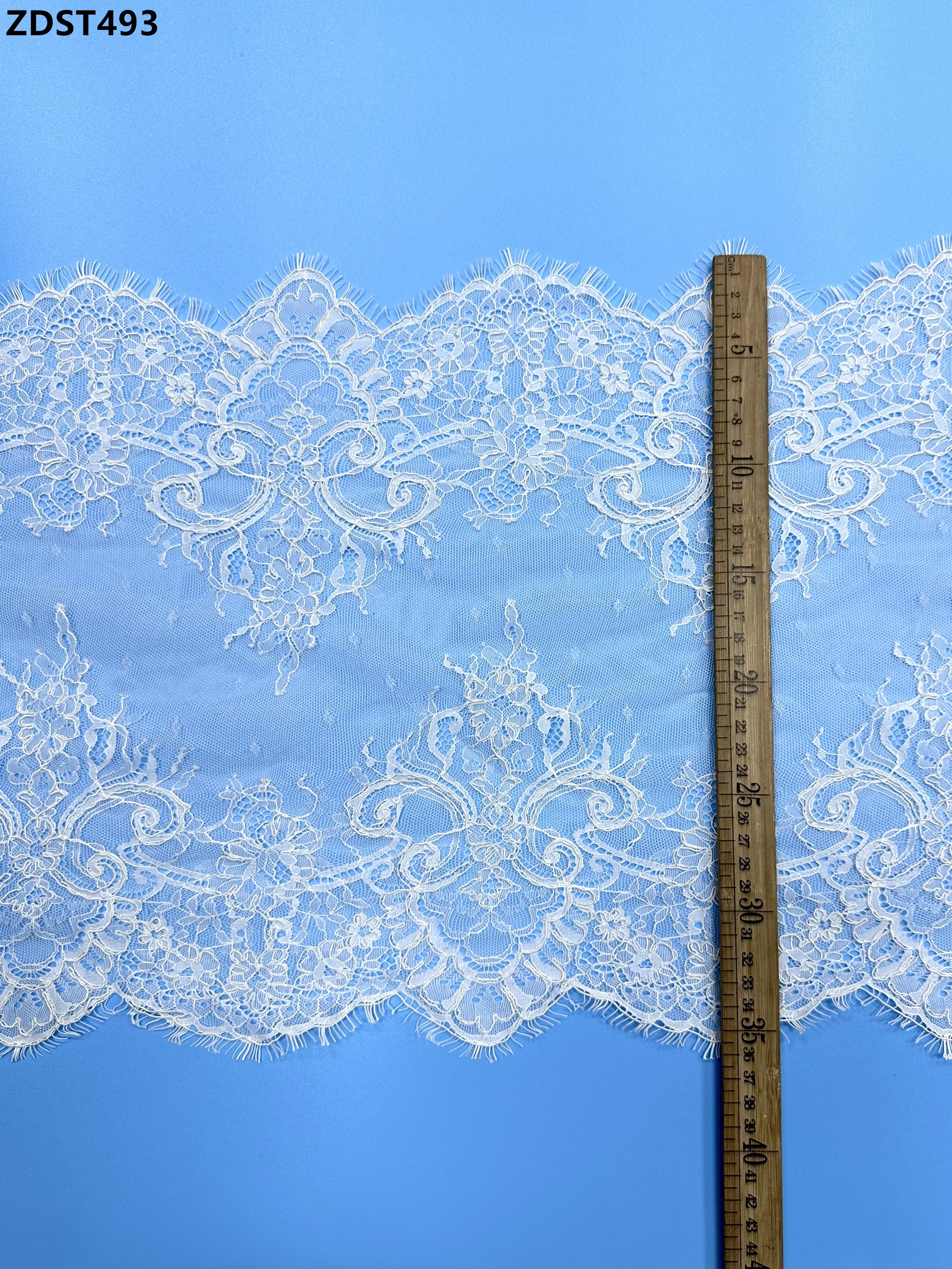 

3.3Yards White Eyelash Lace Trim Traditional Wedding Lace Fabric Bridal Lace Trim Sheer Mesh for Wedding Dress