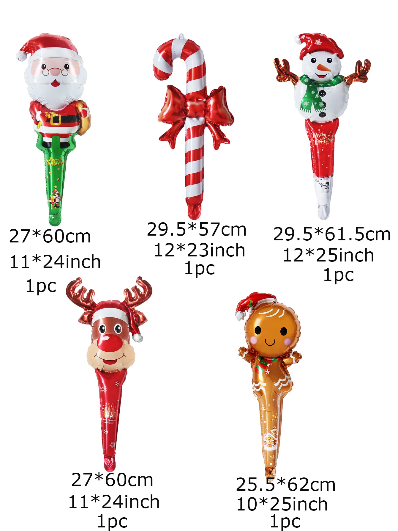 5 stücke 84 cm Große Rot Grün Weihnachten Stick Folien Ballons Weihnachten Krücke Ballon Weihnachten Dekorationen für hause Navidad 2026 – Detail 5