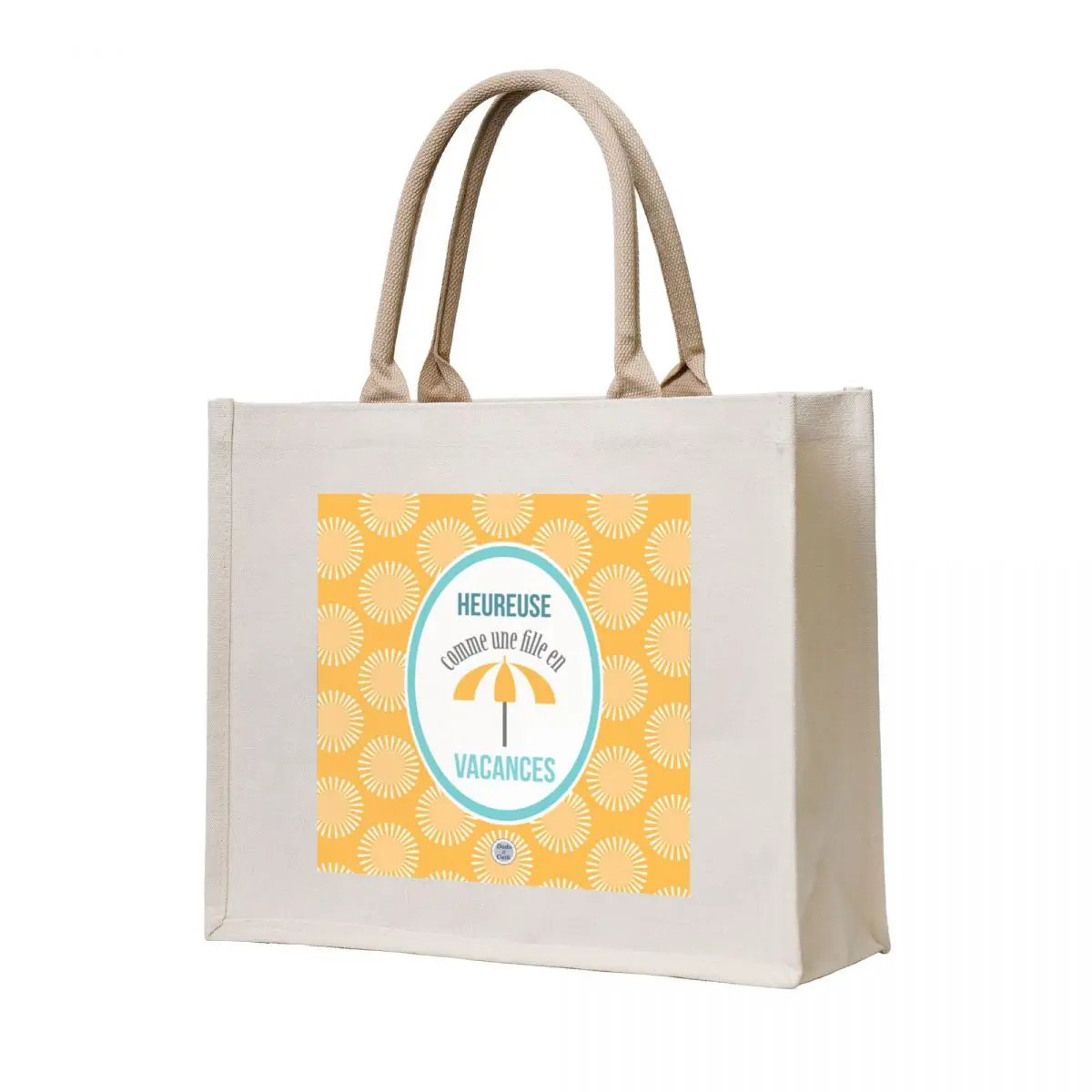 Happy as a girl on vacation Tote Bag large size bags sacs de shopping shoping bag canvas tote
