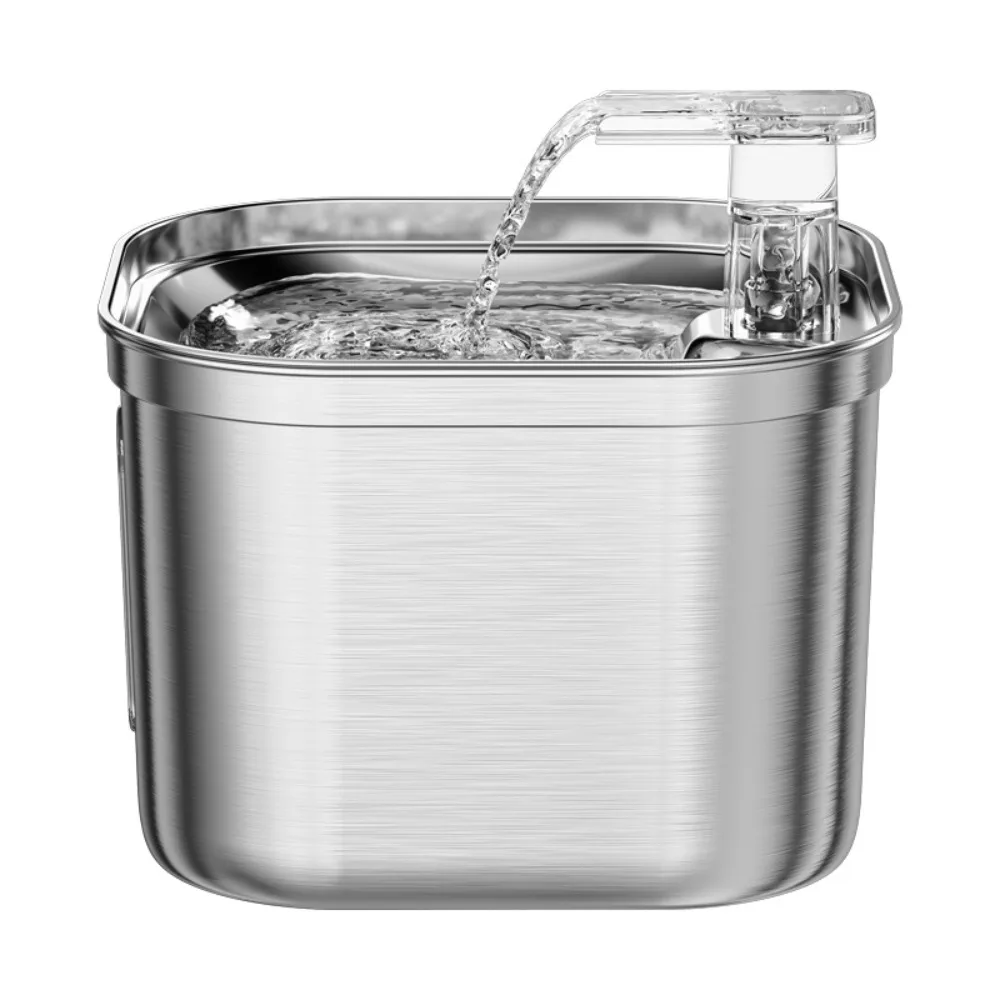 Автоматический водяной фонтан для кошек, бесшумный насос из нержавеющей стали, диспенсер для водяного фильтра для домашних животных 2,2 л/73 унции, умный диспенсер для домашних животных, чаша для воды