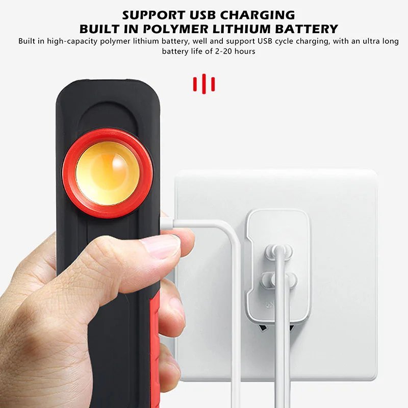 Pocketman-luz de trabajo COB + LED, linterna portátil para acampar, recargable Lámpara de trabajo, luz de reparación de automóviles, luz de inspección