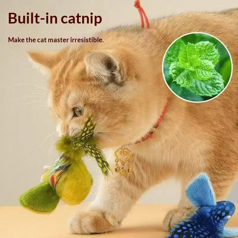 1/2/3PCS Cat Toys Self-Entertainment And Relaxation Swing Toys Cat Teasing Sticks Bite-Resistant Realistic Bird Pet Toys Cats