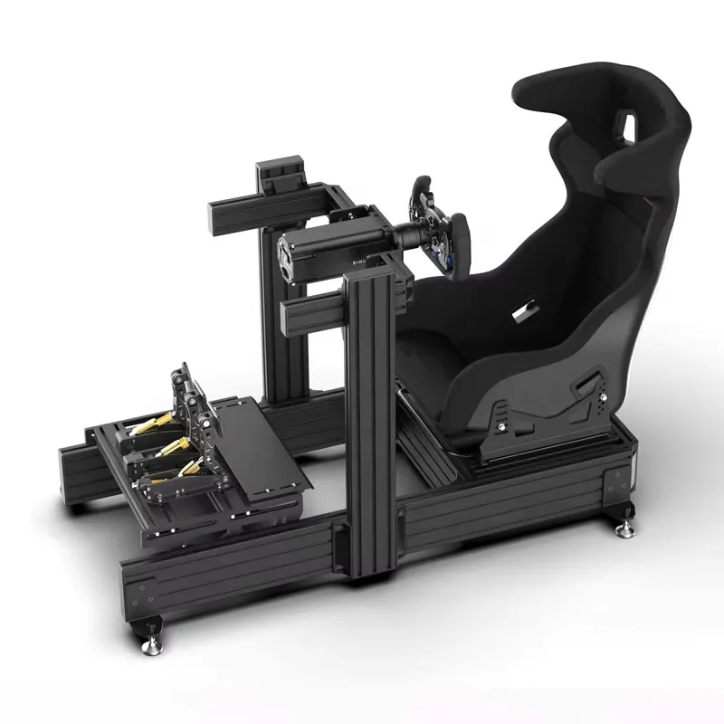 

Hot Sale Aluminium Profile 4080 DIY Game Seat Black Sim Racing Simulator Assembly Kit VR Gaming Sim Rig Frame Sim Racing Cockpit