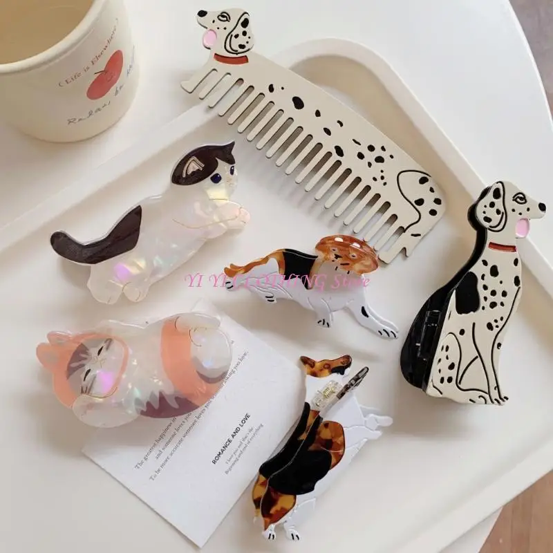 N5KF Hiện Đại Đuôi Ngựa Móng Vuốt Tóc Barrettes Kẹp Mèo Con Tóc Tô Điểm Tóc Đồ Trang Trí Vui Vẻ Kẹp Tóc Cho Bé Gái Mặc Thường