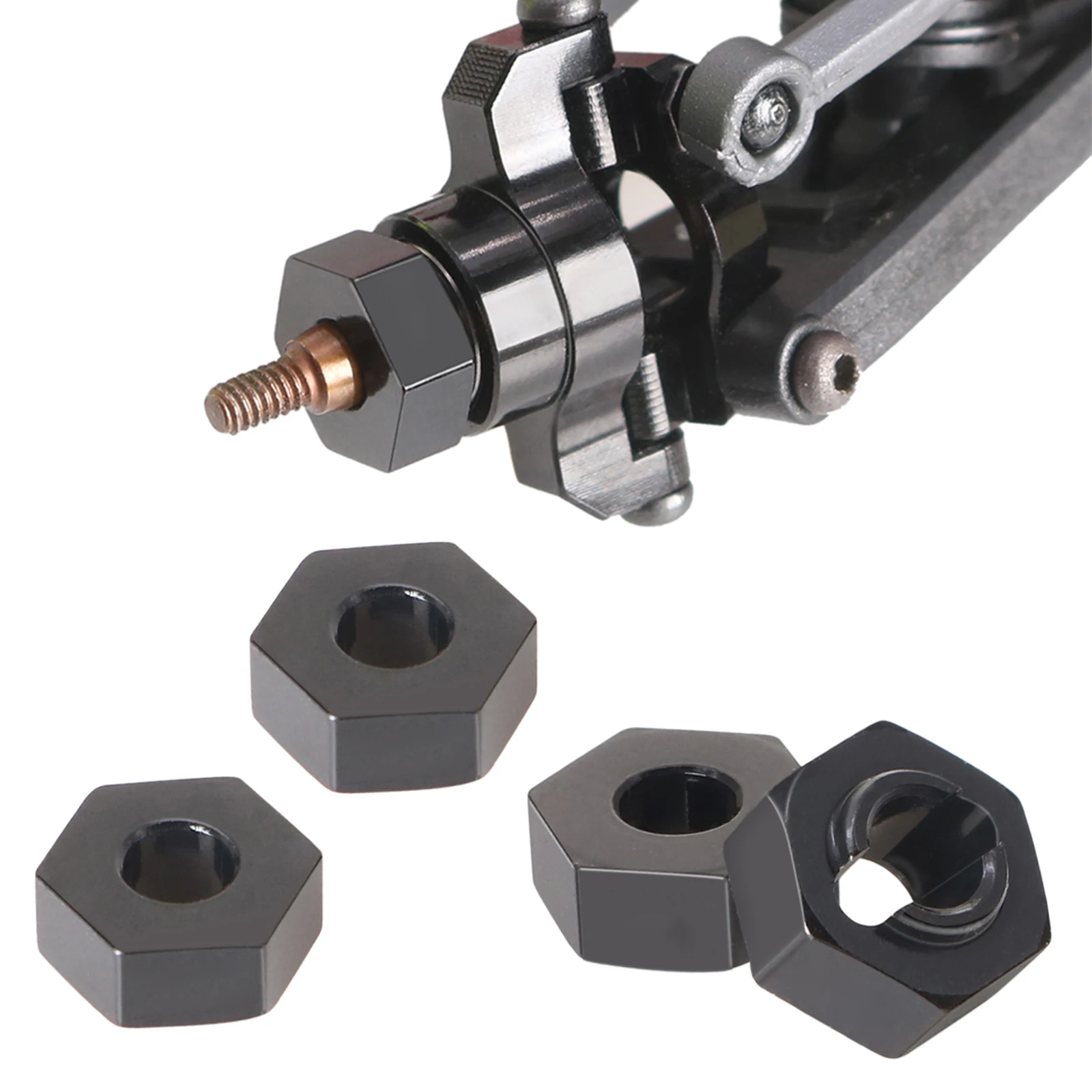 RC Aluminum Wheel Hex Wheel Adaptor Hub 4pcs for 1/18 LOSI Micro-B Buggy