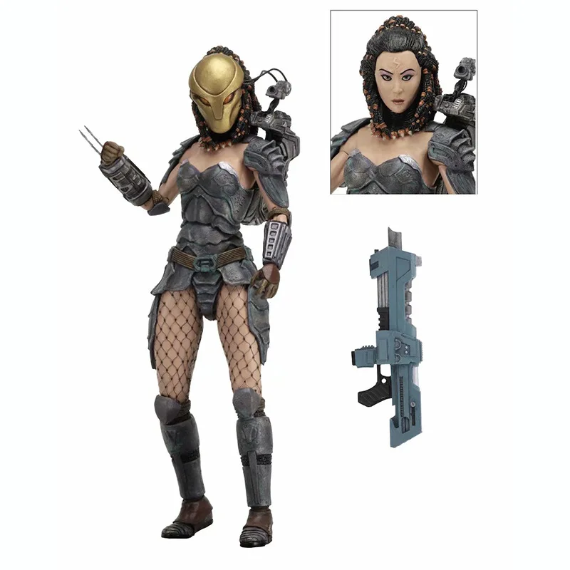 AVP Alien Vs Predator Action Figure Machiko Noguchi Hornhead Predator Figure PVC Koleksi Model Mainan 15-20Cm