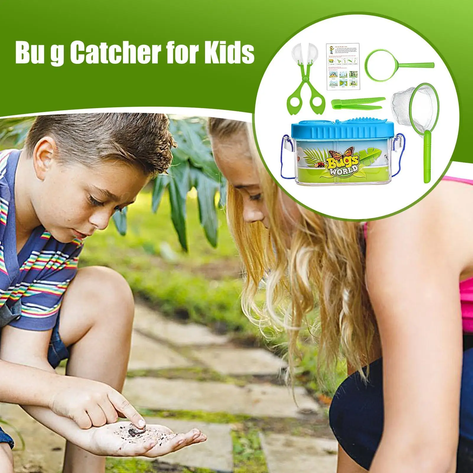 Fly Catcher for Kids Transparent Cage with Viewer and Magnifier Educational Tool for Outdoor Camping Backyard Fly Collection Kit