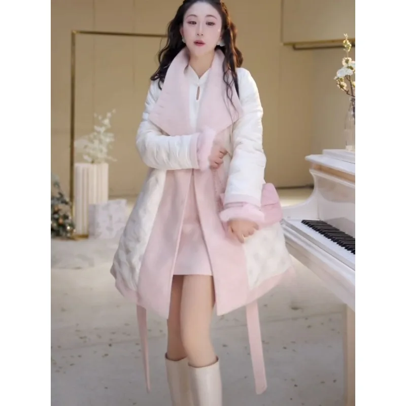 السترات قسط أسفل القطن بطانة معطف الصوف موسى الشتاء موضة خفيفة فاخرة سميكة مزاجه الجديد 2026 معطف الخريف الشتاء #4