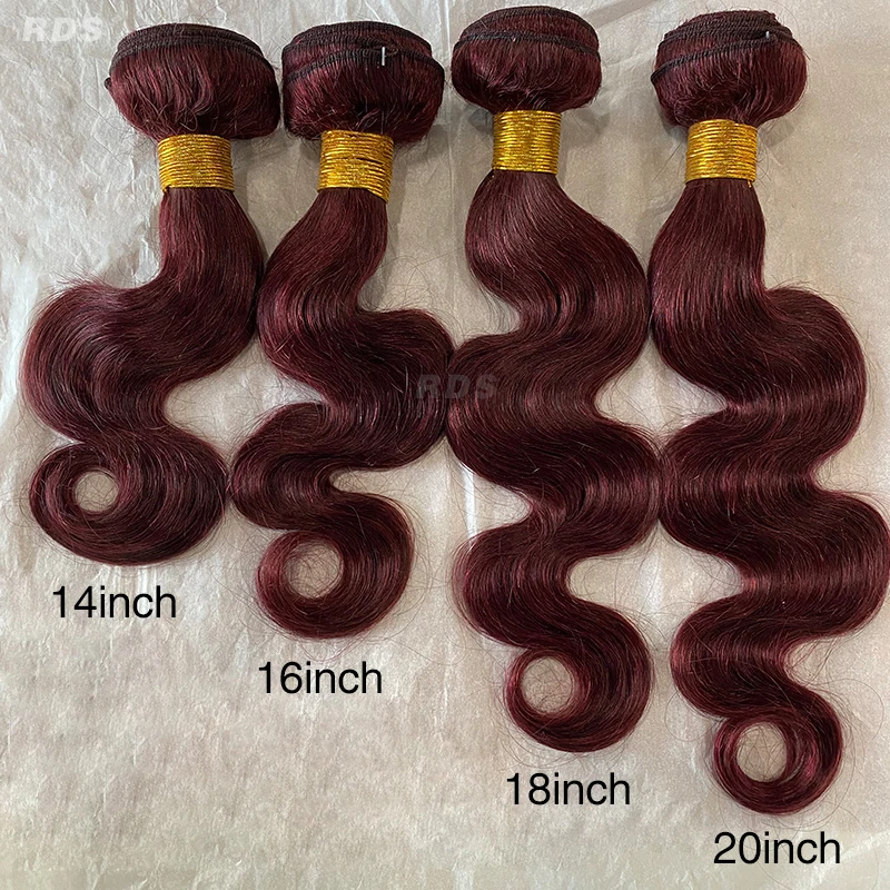 Ridisi 99j Burgundy Body Wave Human Hair Bundles Brazilian Wavy 3/4 Bundles Human Hair Colored Wind Red Hair Bundles image 2