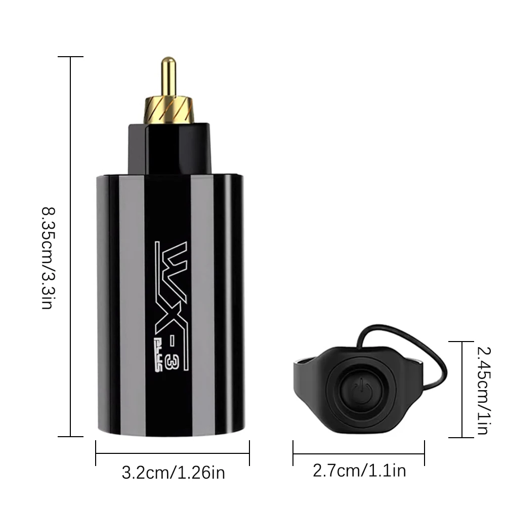 Wireless Tattoo Battery Power Supply for Tattoo Pen Machine Cordless RCA Jack by Lightweight Small Digital Display Tattoo Batter