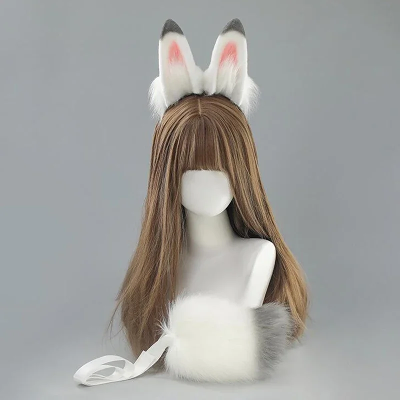 

Furry Lolita Rabbit Ears Cat Ears Hair Clips Plush Animal Ears Headwear Cosplay Party Hair Accessories Headband Party Props