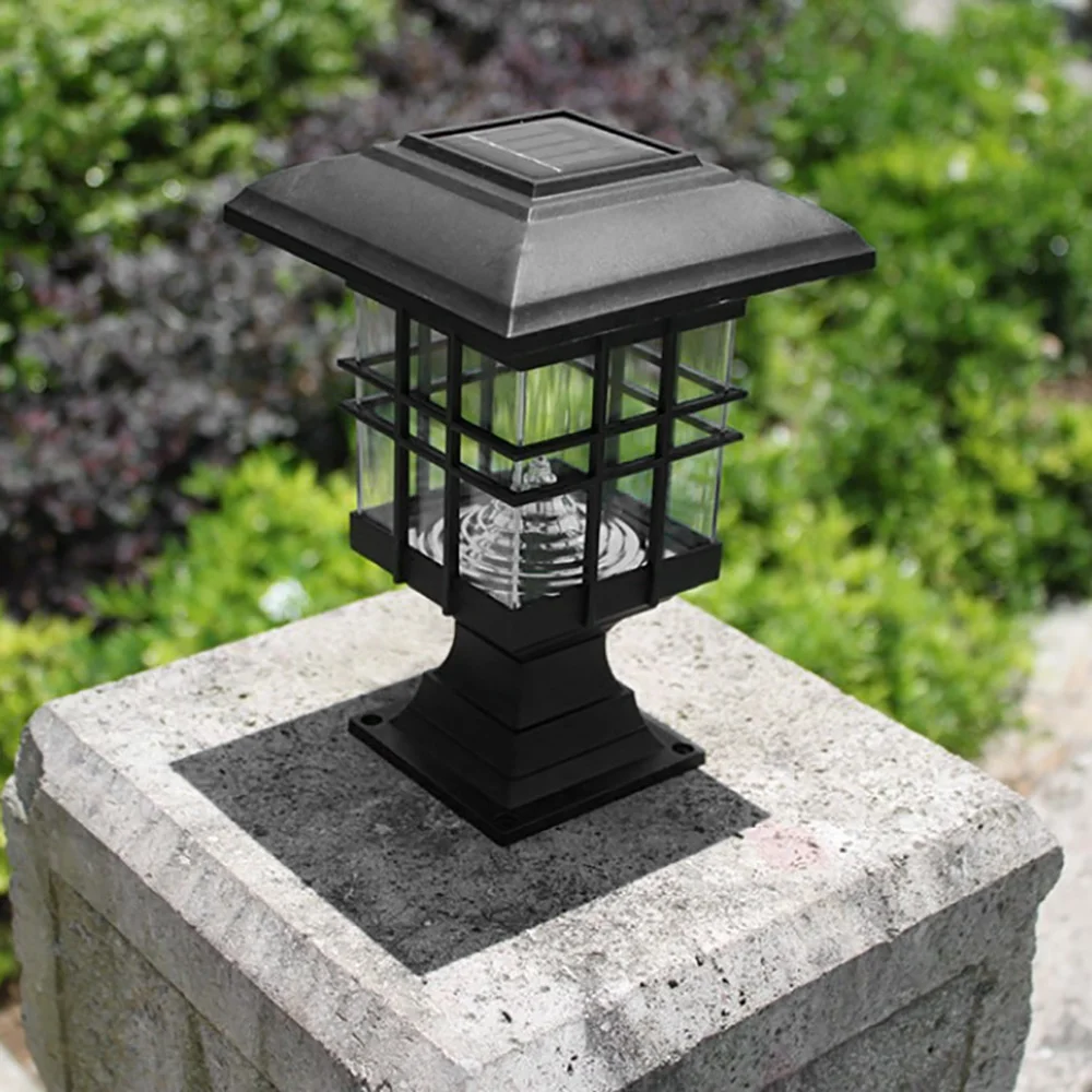 Imagem -02 - Solar Post Coluna Lâmpada Impermeável Paisagem Jardim Luz Led Post ao ar Livre Deck Cap Fence Lamp