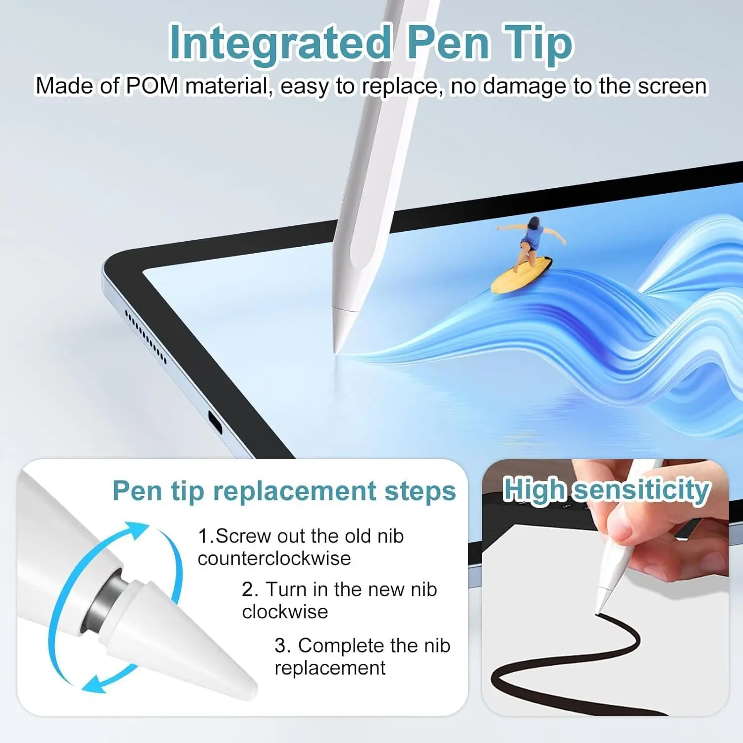 Capacitive Stylus for Samsung Galaxy Tab A11/A9/ A8/ A7 Lite Active Stylus Pen No Need Bluetooth Connection, for Tab A11/A9+ Pen