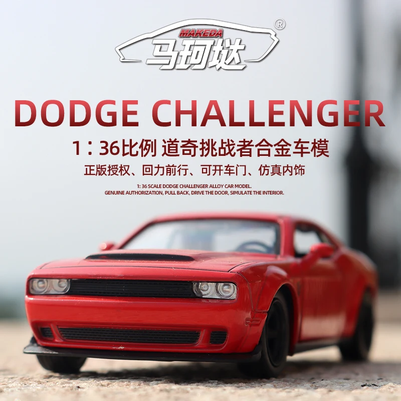 

1/36 Dodge Challenger SRT Demo Toy Car RMZ CiTY Diecast Miniature Super Vehicle Model Pull Back Collection Gift For Boys Kid