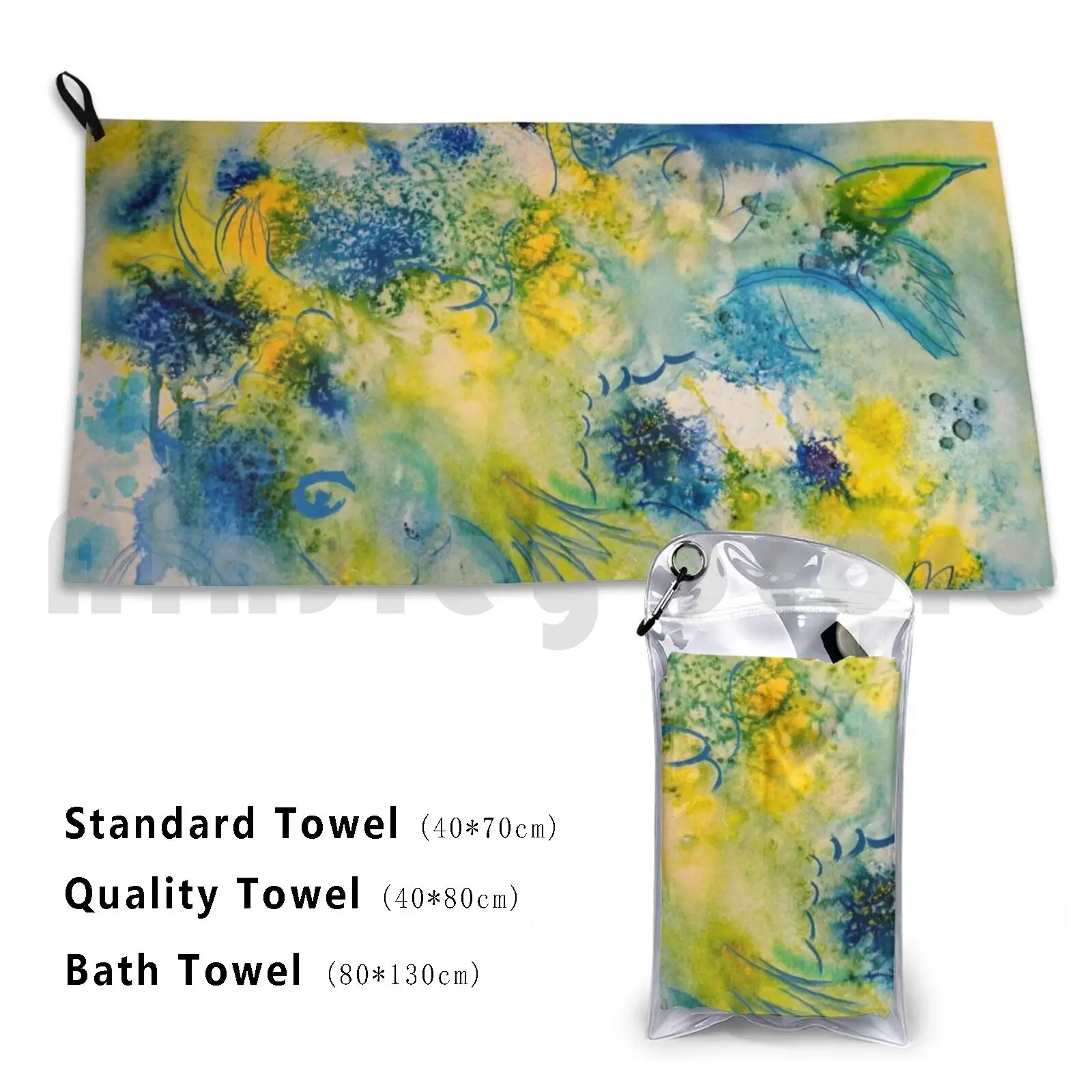Towel Glowing Carpfish 93 Sea Ocean Fish Carp Abstract Underwater Glow In The Dark Moa