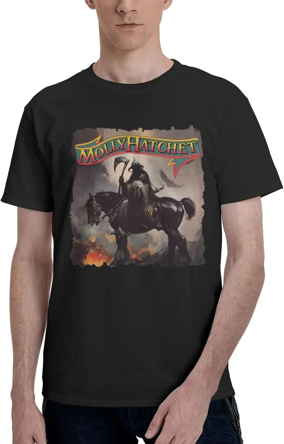 Molly Music Hatchet Band T Shirt Men's Summer Exercise Tee Cotton O-Neck Short Sleeve Tops