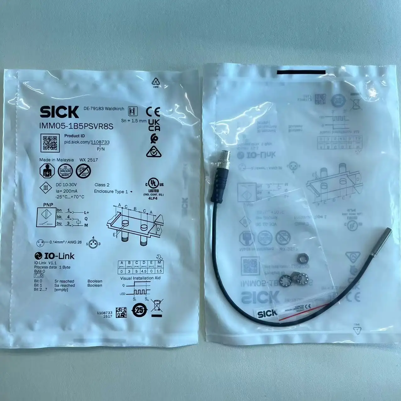 

sick brand original IMM05-1B5PSVR8S 1108733 INDUCTIVE PROXIMITY SENSORS new in stock