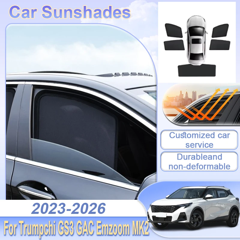 

For Trumpchi GS3 GAC Emzoom MK2 2023 2024 2025 2026 Window Magnetic Visor Sun Shade Privacy Curtain Mesh Sunshades Accessories