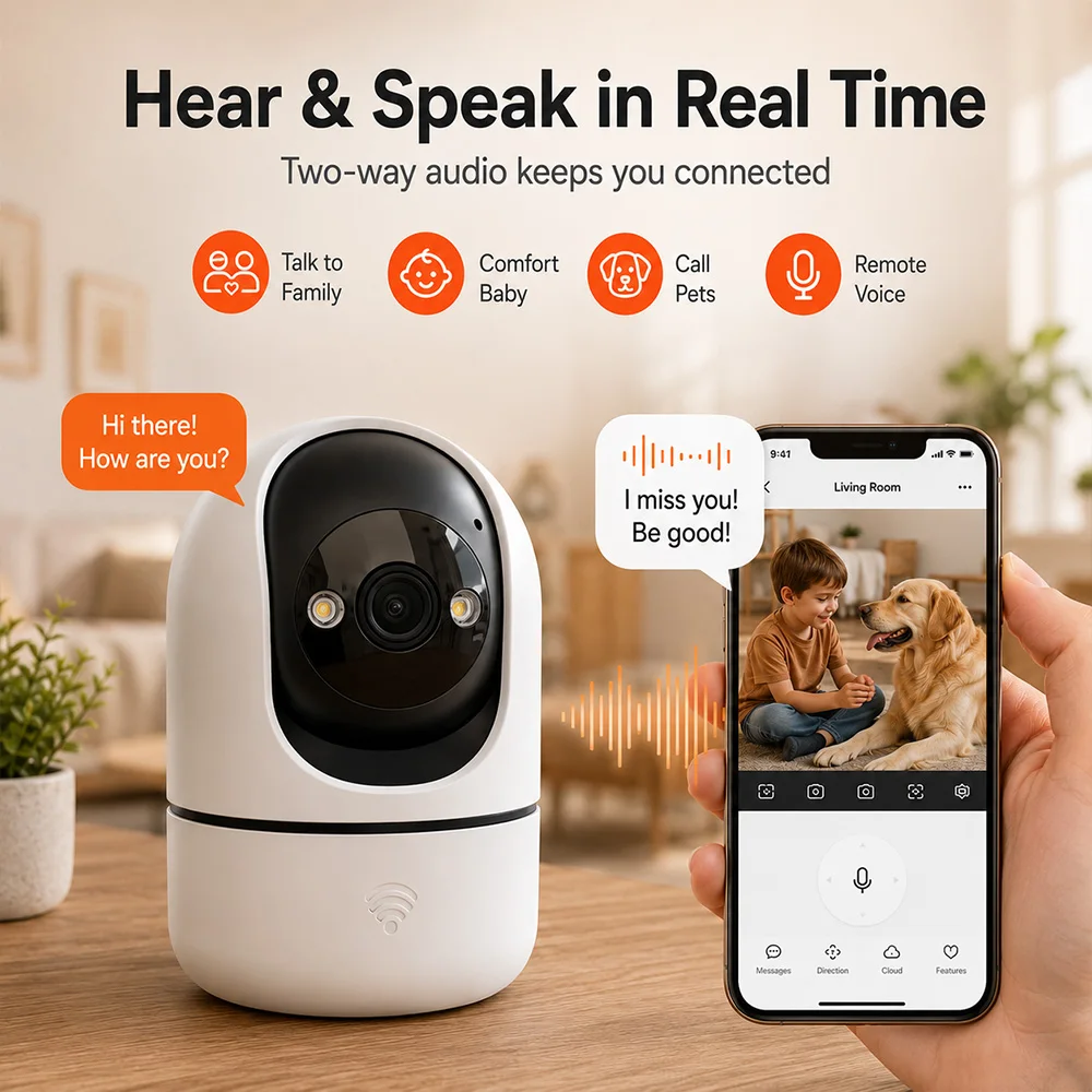 Indoor PTZ WiFi Camera 2MP HD Tuya Smart APP 355 Pan 90 Tilt Two Way Audio Night Vision Motion Alert Remote Baby Pet Monitor Cam