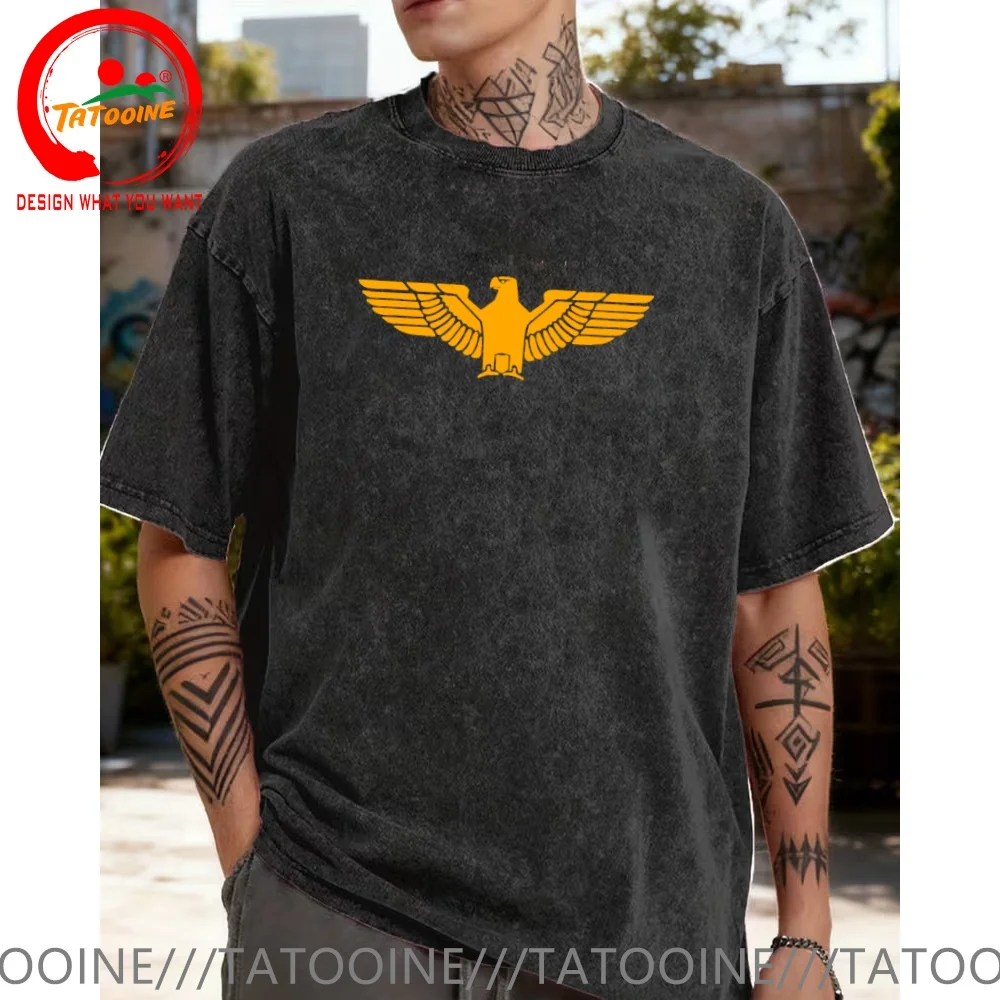 

Винтажная стираная хлопковая футболкаIsrael Defense Forces, армейская футболка Mossad с черным орлом для мужчин, модная модная повседневная одежда