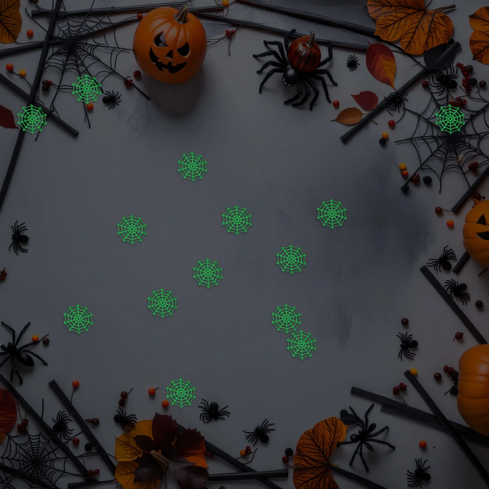 150Pcs Luminous Spider Web Halloween Decoration Plastic Cobweb Party Hanging Ornaments Haunted House Props Plastic Spider Web