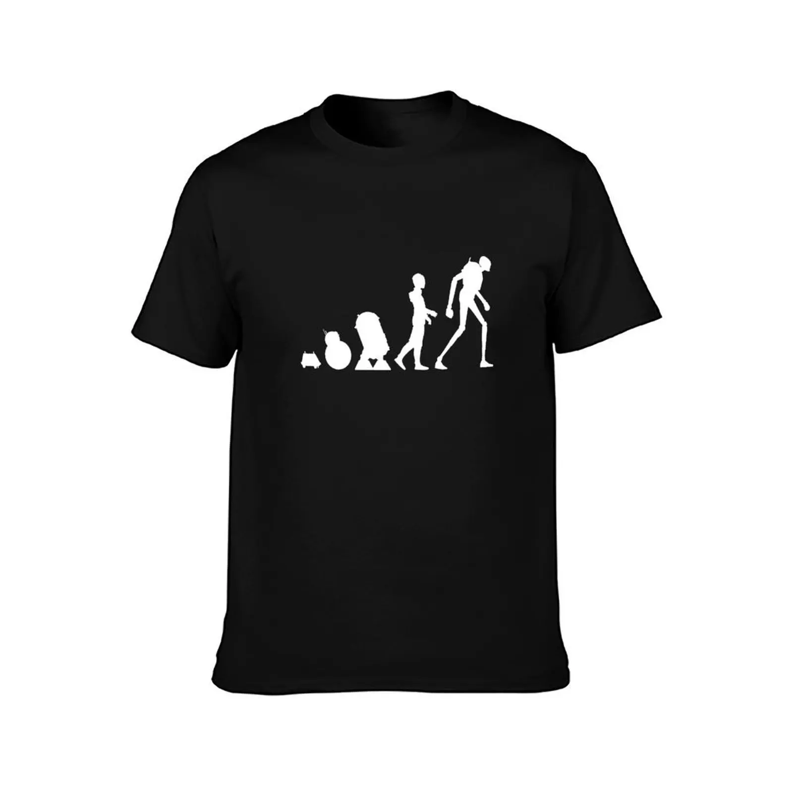 Droid Evolution T-Shirt, Summer Casual Cotton Tee, Oversized Streetwear Tops, Vintage Graphic Print, Loose Fit Short Sleeve