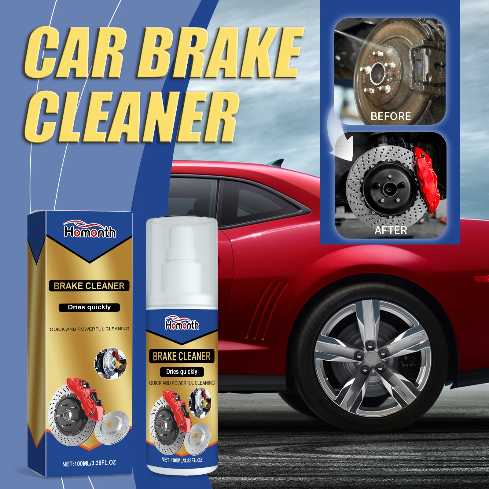 Automotive Brake Cleaner Rust Removes Extends Brake System Lifespan Efficient Cleaning Degreasing Polishing Maintenance Cleaner