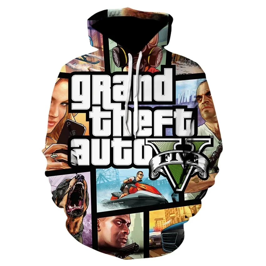 2024 Grand Theft Auto GTA 5 Game 3D Print Women/Men Hoodie Streetwear Hip Hop Sweatshirts Pullover Kids Hooded Unisex Clothing