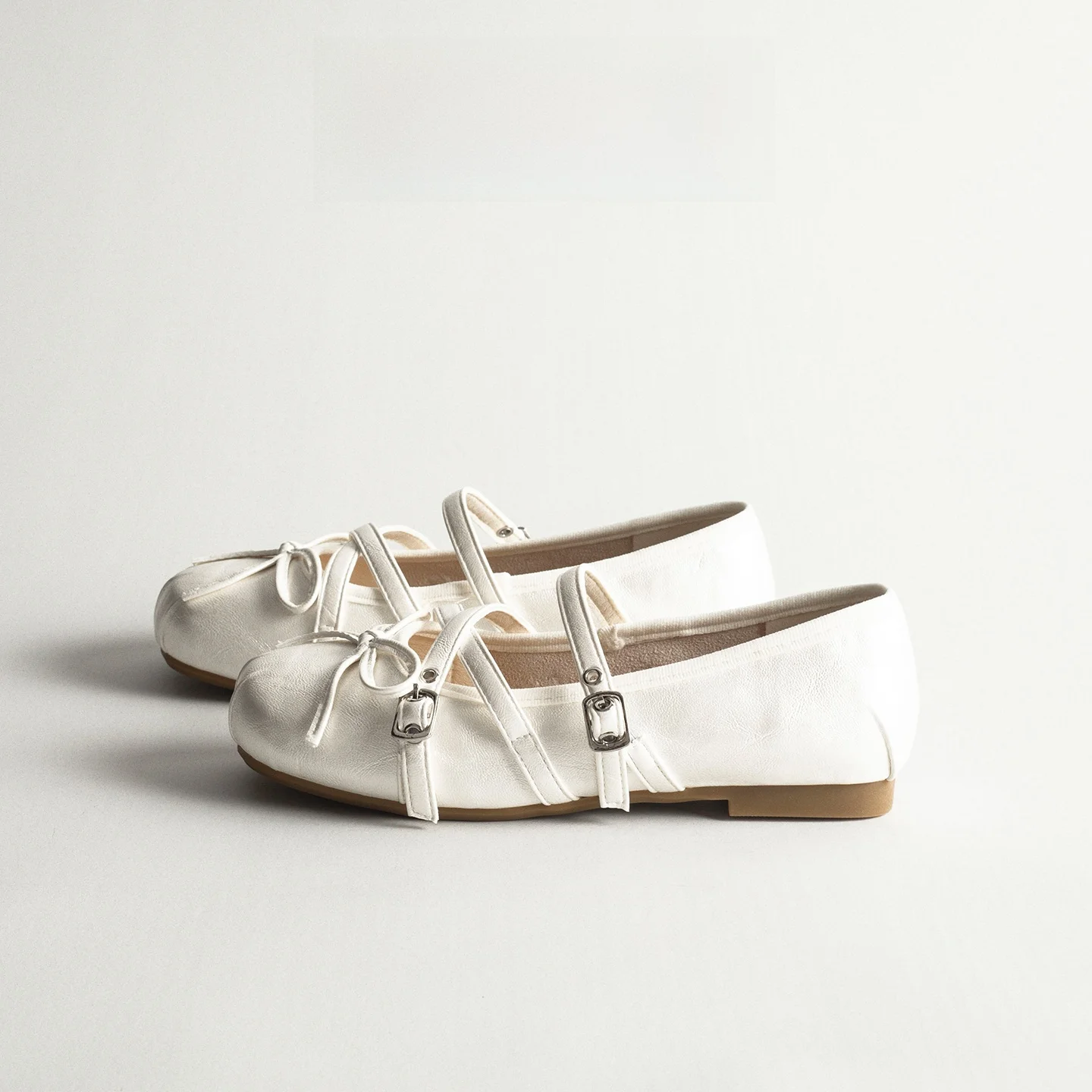 

Leather Mary Jane Shoes Women's Flat Bottom Comfortable Not Tired Cross Band Spring Fashion Single Shoes Synthetic Inner Mate...