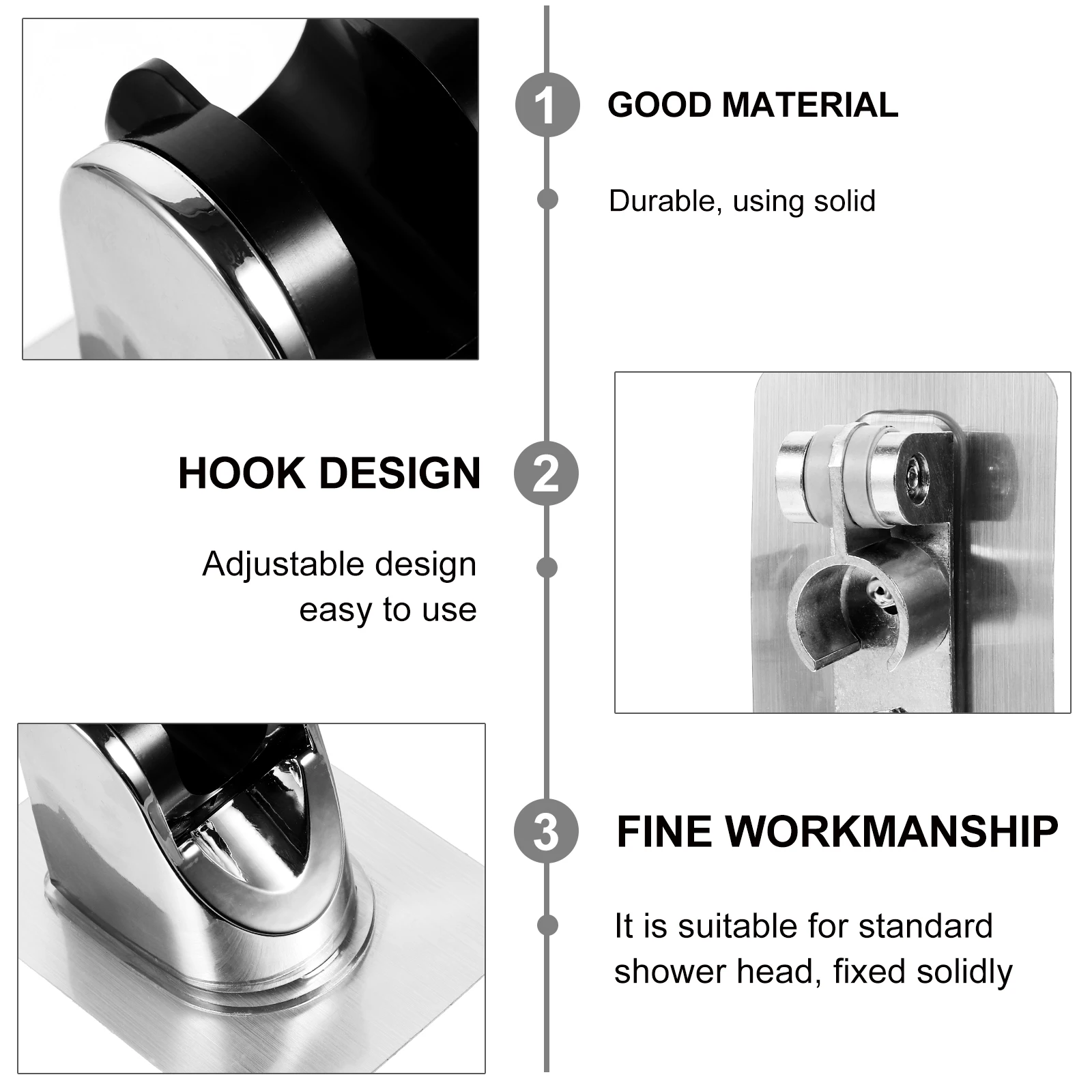 

Fashion Shower Bracket 2Pcs ABS Shower Nozzle Holder Bathroom Accessory