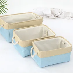 Versatile Double-layered Linen Laundry Basket Space-saving Makeup Storage with Handles Picnic Basket Laundry Basket