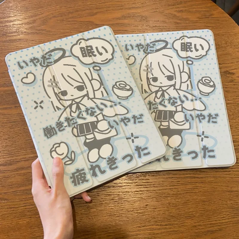 

Anime Japanese Girl Y2K Tablet Case For iPad Pro 11 13 M2 M4 M3 9.7 10.2 5/6th 7/8/9/10/11th Mini 6 7 Air 3 4 5 6 Stand Cover