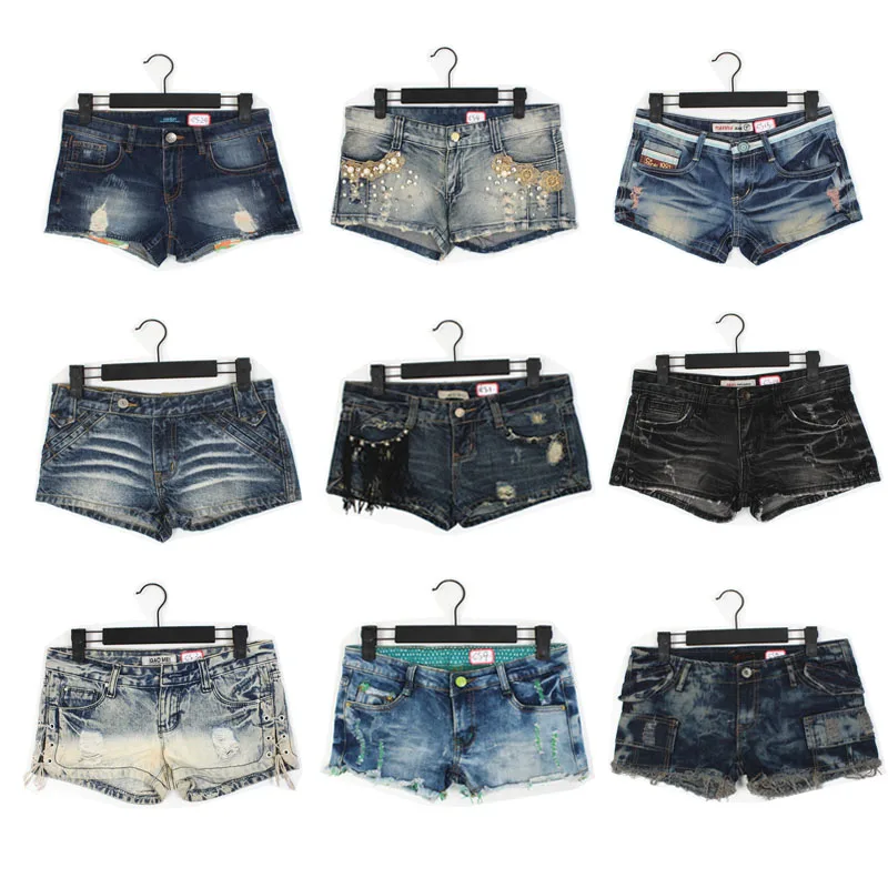 

Y2K Vintage Punk Skull Embroidery Low Waist Super ort Jeans orts Women's Summer Faion Trend Low Rise l Waist