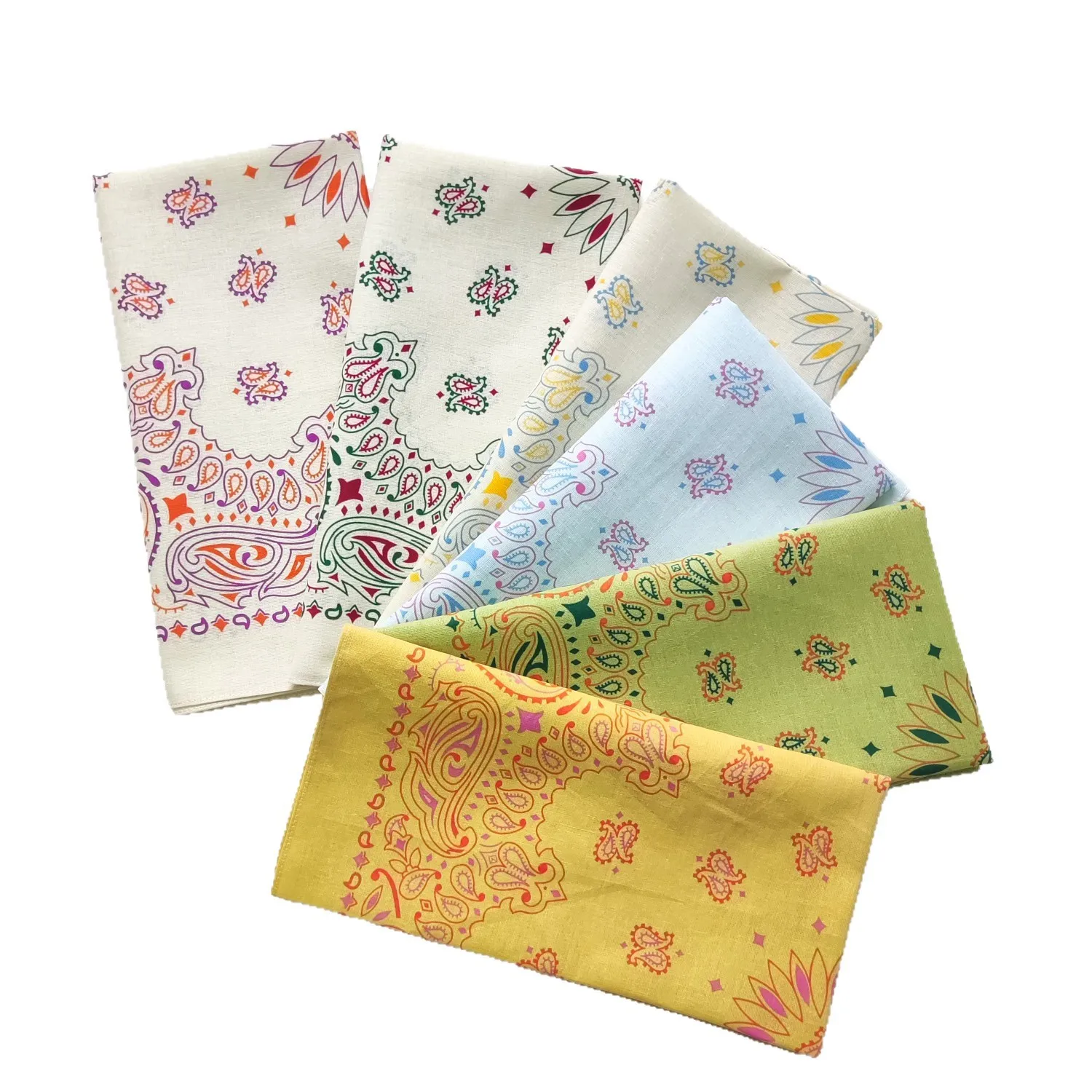 New cotton sunflower-patterned macaron-colored series square scarf hip-hop street dance riding headscarf face scarf casual scarf