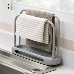 Kitchen Dishcloth Holder Towel Rag Hanger Sink Sponge Holder Rack Shelf for Bathroom Dish Cloth Detachable Organizer Shelves