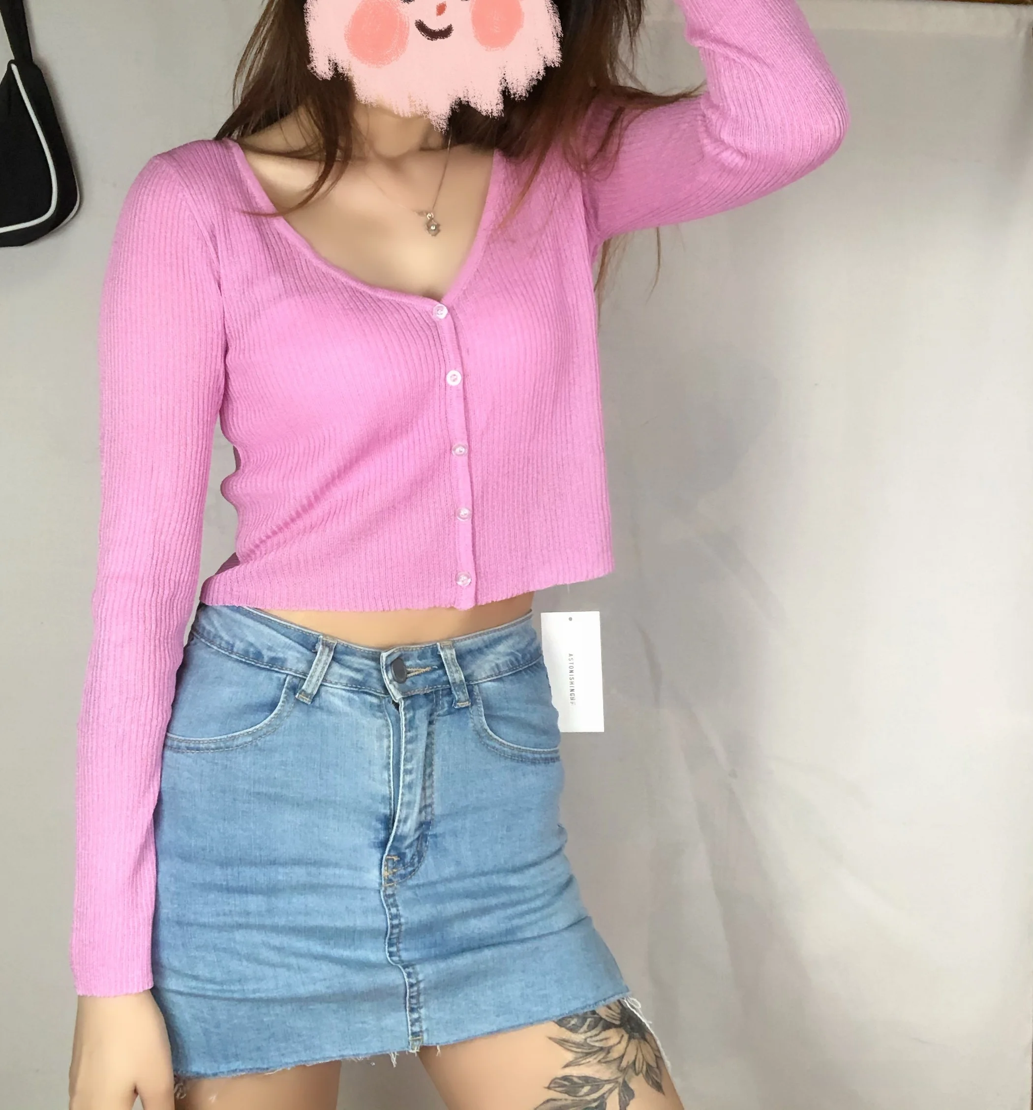 Capispalla estivo per ragazze Cardigan lungo lavorato a maglia sottile Sve ort Sle V-Ne Aria condizionata irt Multi-Color Street Sle