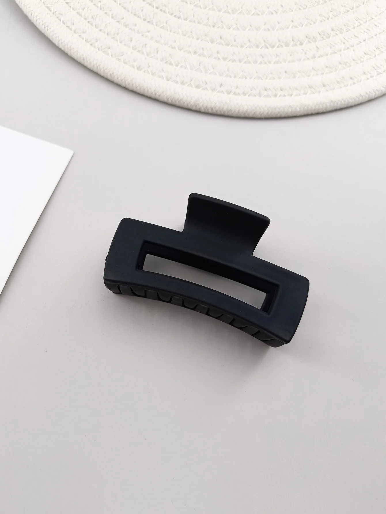 Big Beautiful Simple Girls Women Geometric Pattern Rectangle Back Head Hairpins Clip Large Frosted Klein Black Hair Claw